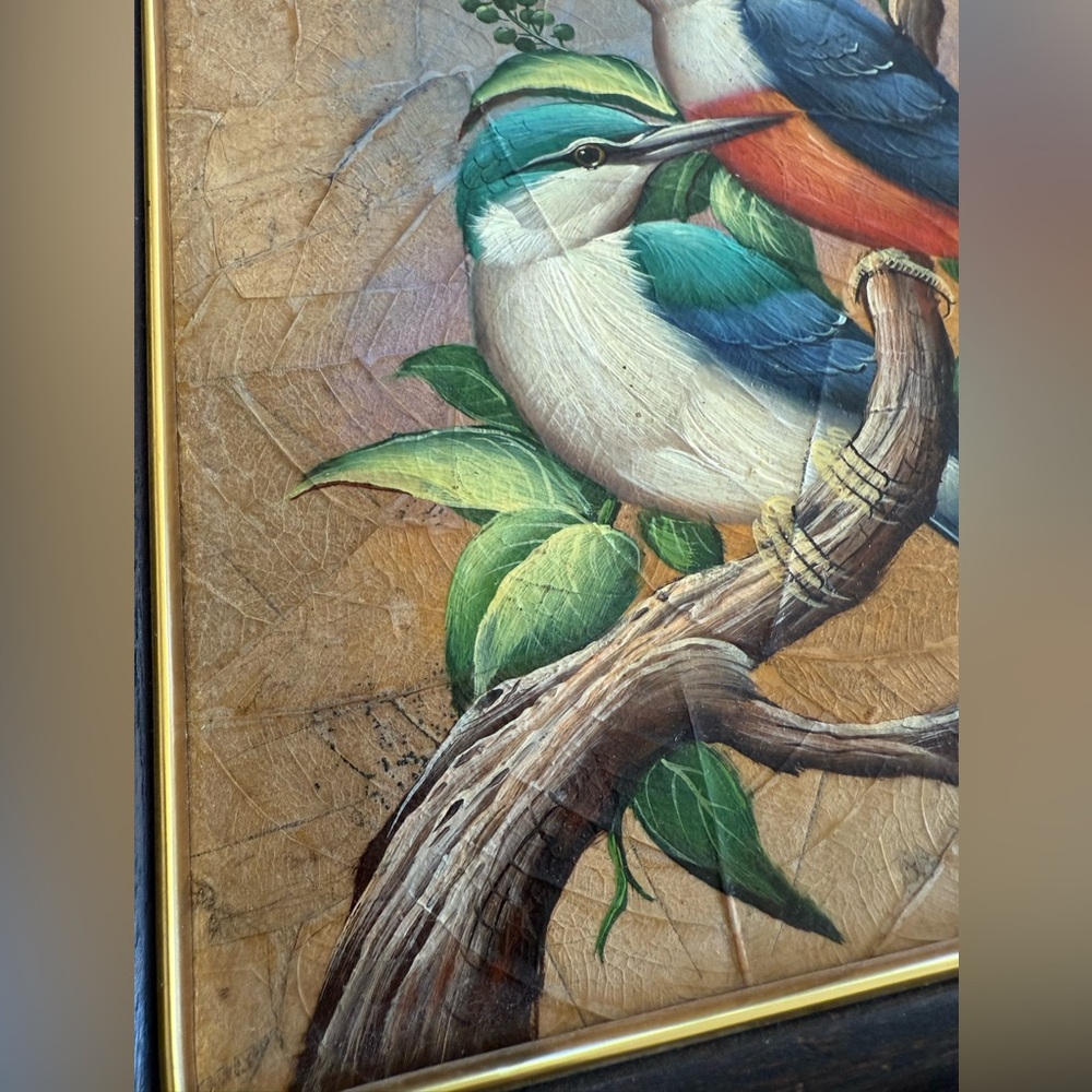 Vintage Colorful Mixed Media Birds Paintings - Picture 5 of 16